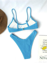 Load image into Gallery viewer, Women One-Shoulder Bikini Swimsuit Women Push Up Swimwear Women's Bathing Suit Comfortable Bikini Ribbed Two Piece Swimsuit Bikini Set Summer Bathing Suit Beach Wear Swimming Suit
