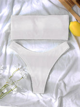 Load image into Gallery viewer, Women One-Shoulder Bikini Swimsuit Women Push Up Swimwear Women's Bathing Suit Comfortable Bikini Ribbed Two Piece Swimsuit Bikini Set Summer Bathing Suit Beach Wear Swimming Suit
