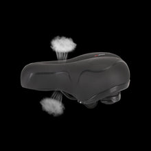 Load image into Gallery viewer, Reflective Breathable Bike Saddle Cushion Leather Surface Seat Mountain Bicycle Shock Absorbing Hollow Bike Seat For Women Or Men Bicycle Saddle Replacement Padded Soft High Density Memory Foam With Dual Shock Absorbing
