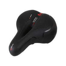 Load image into Gallery viewer, Reflective Breathable Bike Saddle Cushion Leather Surface Seat Mountain Bicycle Shock Absorbing Hollow Bike Seat For Women Or Men Bicycle Saddle Replacement Padded Soft High Density Memory Foam With Dual Shock Absorbing
