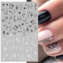 Load image into Gallery viewer, Summer Tropical Plants 3D Nail Sticker Iridescent Leaves Tree Transfer Decals Slider For Nails DIY Nail Art Decoration 3D Nail Stickers Decals Snowflakes Elk Bear Christmas Xmas Transfer Stickers Nail Art Self-Adhesive Decals Decoration Nail Art
