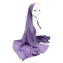 Load image into Gallery viewer, Plain Colorful Soft Lightweight Chiffon Elegant Hijab Scarf With Bandage Non-Slip Chiffon Echarpe Elegant Breathable Islam Long Hijabs Headband Fashion Turban Headwrap For Women
