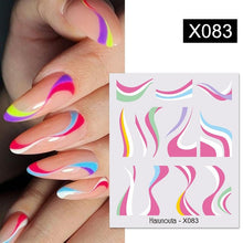 Load image into Gallery viewer, French Line Nail Water Decal Flower Marble Leaf Girl Stickers on Nails Water Ink Transfer Slider Nail Stickers Decor Kids Nails Art Decoration Nail Strips Shiny French Tip Guides Stickers French Nail Stickers Form Fringe Guides
