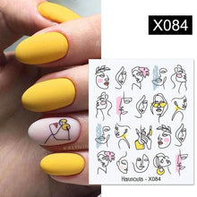 Load image into Gallery viewer, French Line Nail Water Decal Flower Marble Leaf Girl Stickers on Nails Water Ink Transfer Slider Nail Stickers Decor Kids Nails Art Decoration Nail Strips Shiny French Tip Guides Stickers French Nail Stickers Form Fringe Guides
