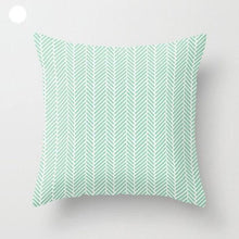 Load image into Gallery viewer, Mint Green Cushion Cover Pillowslip Home Supplies Decorative Fresh Mint Green Gray Watercolour Stripes Generic Solid Decorative Bedroom Pillow Cases Covers Pillow Case Simple Living Room
