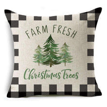 Load image into Gallery viewer, New Plaid Christmas Linen Pillowcase Xmas Series Cushion Cover Case Pillow Custom Square Pillowcase Cushion Cover Thrown Linen Pillowcase Christmas Gift 45X45CM
