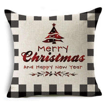 Load image into Gallery viewer, New Plaid Christmas Linen Pillowcase Xmas Series Cushion Cover Case Pillow Custom Square Pillowcase Cushion Cover Thrown Linen Pillowcase Christmas Gift 45X45CM
