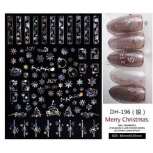 Load image into Gallery viewer, 3D Nail Stickers Decals Snowflakes Elk Bear Christmas Xmas Transfer Stickers Nail Art Self-Adhesive Decals Decoration  Nail Art Stickers Decals Christmas Snowflake Bronzing Christmas Slider Nail Art 3D Decals Decoration

