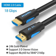 Load image into Gallery viewer, 4K HDMI Cable HDMI 2.0 Ultra HD Audio Wire HDMI Splitter Digital Cord High Speed 18Gbps HDMI 2.0 Cable 4K HDR 2160P For TV  Projector Laptops Gaming
