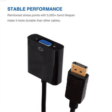 Load image into Gallery viewer, DisplayPort to VGA Adapter Cable Converter Compatible with Computer, Desktop, Laptop, PC, Monitor, Projector.
