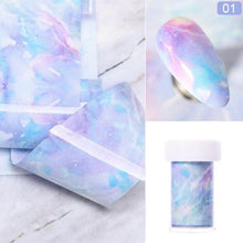 Load image into Gallery viewer, Nail Foils Marble Flower Series Iridescent Nail Art Transfer Sticker Paper Slider Nail Water Decal Design Manicures Decorations  Art Manicures Decoration New Gold Nail Transfer Foils for Nail Arts Nails Supply Holographic Effect Nail Art Foil Stickers Hol
