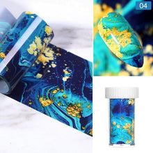 Load image into Gallery viewer, Nail Foils Marble Flower Series Iridescent Nail Art Transfer Sticker Paper Slider Nail Water Decal Design Manicures Decorations  Art Manicures Decoration New Gold Nail Transfer Foils for Nail Arts Nails Supply Holographic Effect Nail Art Foil Stickers Hol
