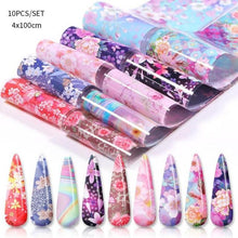 Load image into Gallery viewer, Nail Foils Marble Flower Series Iridescent Nail Art Transfer Sticker Paper Slider Nail Water Decal Design Manicures Decorations  Art Manicures Decoration New Gold Nail Transfer Foils for Nail Arts Nails Supply Holographic Effect Nail Art Foil Stickers Hol

