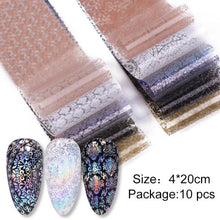 Load image into Gallery viewer, Nail Foils Marble Flower Series Iridescent Nail Art Transfer Sticker Paper Slider Nail Water Decal Design Manicures Decorations  Art Manicures Decoration New Gold Nail Transfer Foils for Nail Arts Nails Supply Holographic Effect Nail Art Foil Stickers Hol
