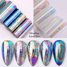 Load image into Gallery viewer, Nail Foils Marble Flower Series Iridescent Nail Art Transfer Sticker Paper Slider Nail Water Decal Design Manicures Decorations  Art Manicures Decoration New Gold Nail Transfer Foils for Nail Arts Nails Supply Holographic Effect Nail Art Foil Stickers Hol
