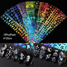Load image into Gallery viewer, Nail Foils Marble Flower Series Iridescent Nail Art Transfer Sticker Paper Slider Nail Water Decal Design Manicures Decorations  Art Manicures Decoration New Gold Nail Transfer Foils for Nail Arts Nails Supply Holographic Effect Nail Art Foil Stickers Hol
