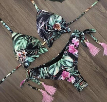 Load image into Gallery viewer, Popular Women's Beachwear  Bikini Set Swimwear Push-Up Padded Swimsuit Floral Bikini Set Low Rise Ruffled Two Pieces Swimsuit Push Up Bathing Suit Swimwear
