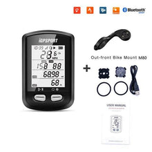 Load image into Gallery viewer, Bike Wireless Stopwatch GPS Bicycle Computer IPX6 Waterproof Cycling Speedometer With ANT+ Bluetooth Bike Speedometer and Odometer Rechargeable Cycling Computer MTB Tracker With LCD Automatic Backlight Display
