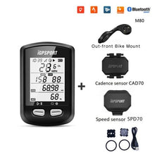 Load image into Gallery viewer, Bike Wireless Stopwatch GPS Bicycle Computer IPX6 Waterproof Cycling Speedometer With ANT+ Bluetooth Bike Speedometer and Odometer Rechargeable Cycling Computer MTB Tracker With LCD Automatic Backlight Display

