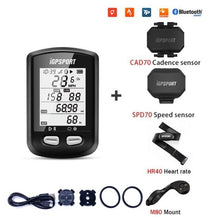Load image into Gallery viewer, Bike Wireless Stopwatch GPS Bicycle Computer IPX6 Waterproof Cycling Speedometer With ANT+ Bluetooth Bike Speedometer and Odometer Rechargeable Cycling Computer MTB Tracker With LCD Automatic Backlight Display

