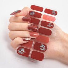 Load image into Gallery viewer, New Year Patterned Nail Decor Nail Polish Nail Art Stickers Full Beauty Sticker for Nails Nail Accessorie Christmas Nail Sticker 3D Nail Art Stickers Decal Slider Template Diy Nail Tool Decorations Nail Art Design Self Adhesive Luxury Designer Nail Sticke
