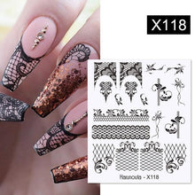 Load image into Gallery viewer, French Line Nail Water Decal Flower Marble Leaf Girl Stickers on Nails Water Ink Transfer Slider Nail Stickers Decor Kids Nails Art Decoration Nail Strips Shiny French Tip Guides Stickers French Nail Stickers Form Fringe Guides
