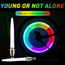 Load image into Gallery viewer, Colorful Wheel Light For Bike Bicycle Wheel Tire Lamp Bike Wheel Tire Cap Neon LED Light Lamp Safety Bicycle Bike Wheel Lights With Batteries At Night For Kids Mountain Bicycle Car Motorcycle
