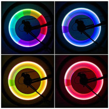 Load image into Gallery viewer, Colorful Wheel Light For Bike Bicycle Wheel Tire Lamp Bike Wheel Tire Cap Neon LED Light Lamp Safety Bicycle Bike Wheel Lights With Batteries At Night For Kids Mountain Bicycle Car Motorcycle
