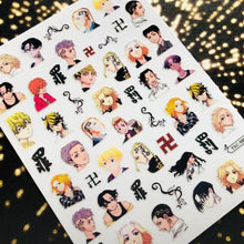 Load image into Gallery viewer, 3D Nail Art Stickers Decal Template Nail Tool Decorations Nail Slider  Metallic Nail Art Stickers Set Love Metal Nail Studs Decals for Women Nail Decorations Accessories Metal Curve Stripe Lines Design Letter Nail Sticker Decoration

