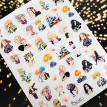Load image into Gallery viewer, 3D Nail Art Stickers Decal Template Nail Tool Decorations Nail Slider  Metallic Nail Art Stickers Set Love Metal Nail Studs Decals for Women Nail Decorations Accessories Metal Curve Stripe Lines Design Letter Nail Sticker Decoration
