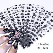 Load image into Gallery viewer, Nail Foils Marble Flower Series Iridescent Nail Art Transfer Sticker Paper Slider Nail Water Decal Design Manicures Decorations  Art Manicures Decoration New Gold Nail Transfer Foils for Nail Arts Nails Supply Holographic Effect Nail Art Foil Stickers Hol
