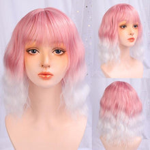 Load image into Gallery viewer, Synthetic Wigs For Women Daily Cosplay Long Water Wave  Lolita Wig With Bangs Cold Brown Heat Resistant Hair Bob Wigs For Black Women Cosplay Wigs For Women Gifts for Girlfriends
