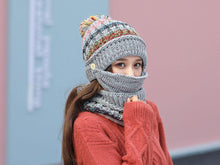 Load image into Gallery viewer, Hat Winter Mask balaclava Hat for girls Scarf Thick Warm Fleece Inside Knitted Hat Thick Mask Warm Full Face Scarf Winter Hats Hiking Face Scarf Balaclava Helmet Liner Cap Soft Sport Reusable Headgear Winter Fishing Warm Mask

