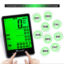 Load image into Gallery viewer, Wireless Wired Bike Computer Backlight Speedometer Odometer Rainproof Cycling Stopwatch Road Bicycle Computer Multifunction With Extra Large LCD Backlight Display Waterproof Design
