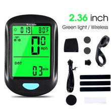 Load image into Gallery viewer, Wireless Wired Bike Computer Backlight Speedometer Odometer Rainproof Cycling Stopwatch Road Bicycle Computer Multifunction With Extra Large LCD Backlight Display Waterproof Design
