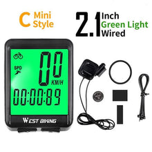 Load image into Gallery viewer, Wireless Wired Bike Computer Backlight Speedometer Odometer Rainproof Cycling Stopwatch Road Bicycle Computer Multifunction With Extra Large LCD Backlight Display Waterproof Design
