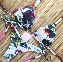 Load image into Gallery viewer, Fashionable Bikini Swimwear Women Swimsuit Female Bikini Set Knot Push Up Bathing Suit Comfortable Summer Women's Ribbed Tie Bikini Lace Up Bottom String Swimsuit Swim Wear
