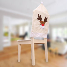 Load image into Gallery viewer, Christmas Hat Chair Cover Xmas Santa Claus Deer Elk Dining Chair Covers for Kitchen Placemat Dining Seat Christmas Home Decor r Back Cover Removable Washable Chair Protector Cover For Kitchen Dining Room Chairs and Living Room 50x60cm
