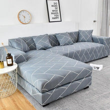 Load image into Gallery viewer, Sofa Cover Geometric Couch Cover Elastic Sofa Cover for Living Room Pets Corner L Shaped Chaise Longue Sofa Slipcover Shaped Sofa Slipcovers with Elastic Bottom, Jacquard Chaise Lounge Set for Living Room
