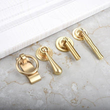 Load image into Gallery viewer, New Chinese Golden Cupboard Door Drawer Concealed Buckle Handle Wardrobe Zinc Alloy Hardware Handle Kitchen Cupboard Hardware Modern Style Furniture Door Pulls
