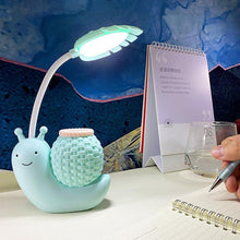 Load image into Gallery viewer, Snail Led Table Lamp Cute Pen Holder Desk Light Reading Study Children Bedroom College Dorm Eye Protection Adjustable Organizer Cute Study Lamps for Bedroom Décor
