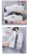 Load image into Gallery viewer, Women's White Casual Sneakers Spring  Summer Breathable Flats Solid Color Mesh Shoes Fashion White Flat Sneakers Women Workout Tennis Walking Gym Fashion Sneakers
