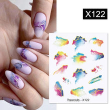 Load image into Gallery viewer, Marble Blooming 3D Nail Sticker Decals Flower Leaves Transfer Water Sliders Abstract Geometric Lines Nail Watermark Decals iridescent Decoration Nail Self-Adhesive Decals Nail Stickers Water Transfer Fresh Nail Decals for Nail Art Butterfly Palm
