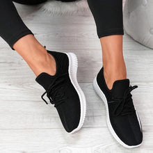 Load image into Gallery viewer, Elegant Sport Women's Vulcanized Female Lace Up Mesh Sneakers Round Toe Casual Walking Shoes Mesh Flat Anti-slip Women Breathable Mesh Fashion Sneakers

