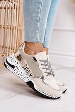 Load image into Gallery viewer, Women Sneakers Leopard Print Lace-Up Women's Vulcanize Shoes Sports Sneakers Breathable Height Increasing Walking Jogging Sneakers Gold Silver Sport Running Women's Sneakers
