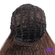 Load image into Gallery viewer, Long Kinky Straight Synthetic Wigs for Black Women Black Brown Blonde Ginger Red White Hair Afro Wigs Synthetic Hair  Wigs For Black Women Cosplay Wigs For Women
