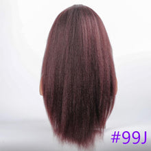 Load image into Gallery viewer, Long Kinky Straight Synthetic Wigs for Black Women Black Brown Blonde Ginger Red White Hair Afro Wigs Synthetic Hair  Wigs For Black Women Cosplay Wigs For Women
