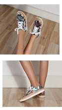 Load image into Gallery viewer, New Popular Womens Shoes Colorful Beautiful Flower Printing Shoes Lace-up Flat Women's Casual Womens Sneakers High-Quality Women's White Sports Casual Couple Shoes Summer Trainers Walking Sneakers
