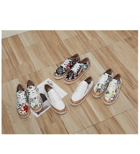 Load image into Gallery viewer, New Popular Womens Shoes Colorful Beautiful Flower Printing Shoes Lace-up Flat Women's Casual Womens Sneakers High-Quality Women's White Sports Casual Couple Shoes Summer Trainers Walking Sneakers
