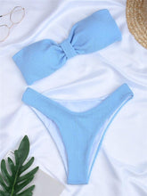 Load image into Gallery viewer, Women One-Shoulder Bikini Swimsuit Women Push Up Swimwear Women's Bathing Suit Comfortable Bikini Ribbed Two Piece Swimsuit Bikini Set Summer Bathing Suit Beach Wear Swimming Suit
